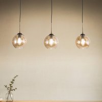 Lindby Sofian hänglampa, bärnsten, glas, 100 cm, 3 lampor.