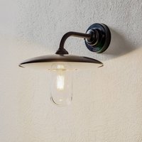 Moretti Luce Golfo outdoor wall light, brass, clear glass