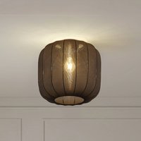 Lindby Helin taklampa, svart, tyg, Ø 35 cm