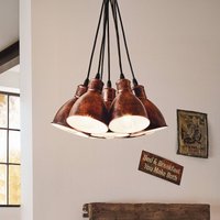EGLO Priddy 1 vintagependellampa 7 lampor, koppar antik