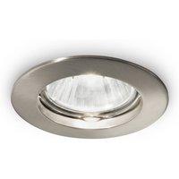 Ideallux Plafonnier encastré Jazz, rond, GU10, nickel
