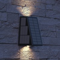 Calex Solar-LED-utomhusvägglampa Matera, upp/ner, svart
