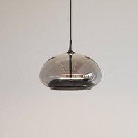 LOOM DESIGN Avalon LED hanging light, black/grey Ø 20 cm glass