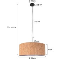 Steinhauer Hänglampa Sparkled Light, brun, Ø 50 cm, kork