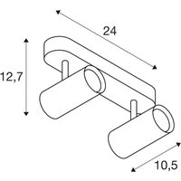 SLV Spot pour plafond LED Noblo, blanc, 2 700 K, longueur 24 cm