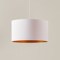 Duolla Roller pendant light, white/gold, Ø 45 cm