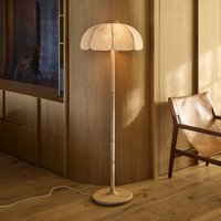 MARKET SET Coquillage floor lamp, natural linen/wood, E27