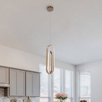Quintiesse DENMARK LED pendant light, brushed gold, Ø 21 cm, metal