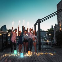 FH Lighting LED-solcellslampa Ceppo 3 000 K och RGB dimbar vit