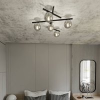 EMIBIG LIGHTING Smart ceiling lamp, black/graphite, 5-bulb