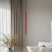 Argon Suspension LED Rulo, rouge, Ø 3,2 cm, acier, 3000 K