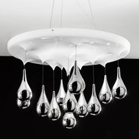 Sil-Lux Suspension Pioggia, blanc, chrome, Ø 70 cm H 35 cm