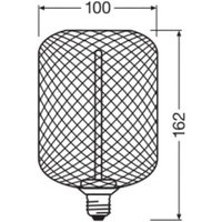 OSRAM Decor LED Straw FilamentSquare E27 3,5W svart 1800K