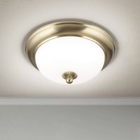 ORION Empire ceiling light, Ø 26.5 cm, brass, frosted opal glass