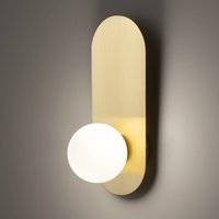 Maytoni, applique murale Bao, doré/blanc, hauteur 31 cm, verre, G9