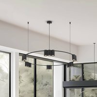 Eko-Light Genesis hanging light, aluminium, black, 15 x GU10, Ø 100 cm