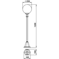 Albert Leuchten Gånglampa svart med munblåst glas
