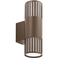 Lindby Außenwandleuchte Lurinda, 2-flg., braun, Ø10 cm, IP44
