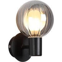 Searchlight Applique murale pour salle de bain Lumisphere, noir/gris fumé, hauteur 12 cm