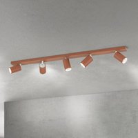 Orion Spot pour plafond Sean, rouge corail, à 5 lampes, aluminium, GU10