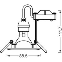 OSRAM infälld spot, Ø 9 cm, vit, metall, GU10-LED, 2 700 K