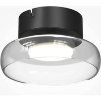 Maytoni FLOAT LED ceiling light, clear/black, Ø 20 cm, glass/metal