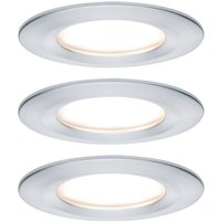 Paulmann LED recessed spotlight Nova Coin, 3 aluminium round dimmable