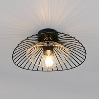 Reality Leuchten Taklampa Lauris, matt svart, Ø 30 cm, metall, E27