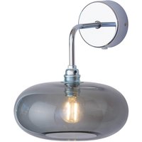 EBB & FLOW Horizon wall light, smoky grey, glass, Ø 21 cm