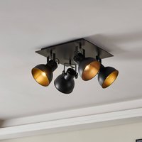 EGLO Barnstaple ceiling spotlight, black, 4-bulb