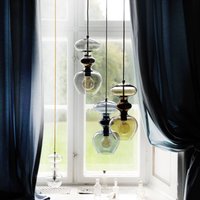 EBB & FLOW Futura M pendant light, brown, glass, Ø 18 cm, E27