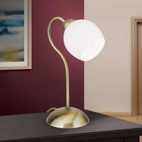 ORION Doma bordslampa, antik mässingsfärg, höjd 30 cm, glas