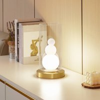 Lindby table lamp Kupla, opal/clear, glass, Ø 20 cm, G9