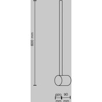 Maytoni LED-vägglampa Light stick, svart, höjd 60 cm