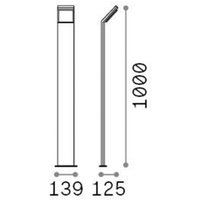 Ideallux Ideal Lux LED-väglampa Stil grå höjd 100 cm aluminium 3.000 K