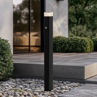 Bornes lumineuses Lindby Halvar, 80 cm, noir, IP65, GU10, capteur