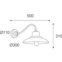 Moretti Luce Applique murale Patio 1690, laiton ancien
