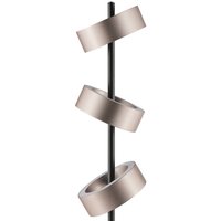 LED-gulvlampe Axion, sort/brun, højde 150 cm, CCT, dæmpbar.