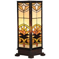 Clayre&Eef Kantig bordslampa Sina i Tiffany-design