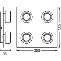 OSRAM LED-taklampa ORBIS FLAME, krom, 4 lampor, CCT IP44