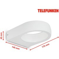Telefunken Puka LED-utomhusvägglampa, vit