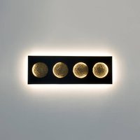 Holländer LED-vägglampa Fasi Della Luna, svart/guld