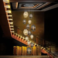 Schuller Valencia Suspension Ovila, 13 ampoules, gris fumé/cognac, verre, E27