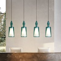 Karman hänglampa Alibaglass Big, turkos, Ø 24 cm