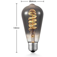 Lucande LED bulb E27 ST64 4W 1,800K dimmable titanium
