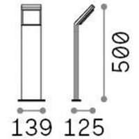 Ideallux Ideal Lux LED-väglampa Stil grå, höjd 50 cm aluminium 3.000 K