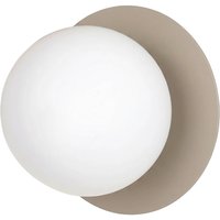 Wandleuchte Minerva, opal/beige, Ø 15 cm, Glas/Metall, E14