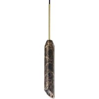 DESIGN BY US Marble Art pendant light, brown, Marble, height 30 cm, Ø 5 cm