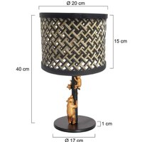 Steinhauer Animaux 3713ZW bordslampa, svart/naturlig korgflätning