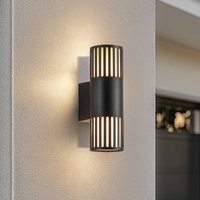 Lindby Lurinda outdoor wall light, 2-bulb, black, Ø10cm